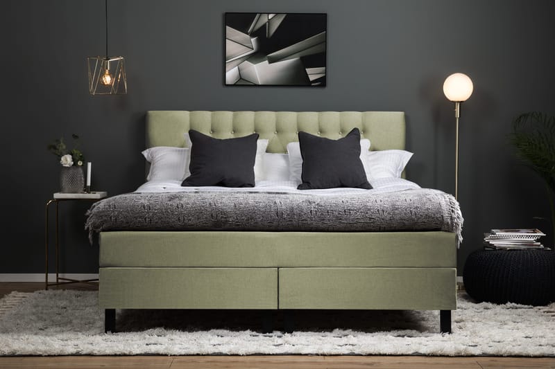 Sänkypaketti Lucky 180x200 Diamant Sängynpääty Vihreä - Memory - Huonekalut - Sänky - Jenkkisängyt