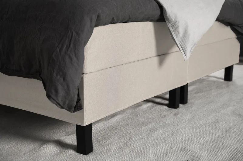 Sänkypaketti Lucky 180x200 Sileä Sängynpääty Beige - Memory Niskatyyny Suuri - Huonekalut - Sänky - Jenkkisängyt