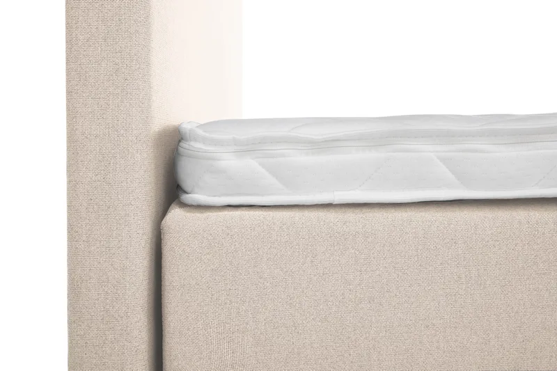 Sänkypaketti Lucky 180x200 Sileä Sängynpääty Beige - Vaahto - Huonekalut - Sänky - Jenkkisängyt