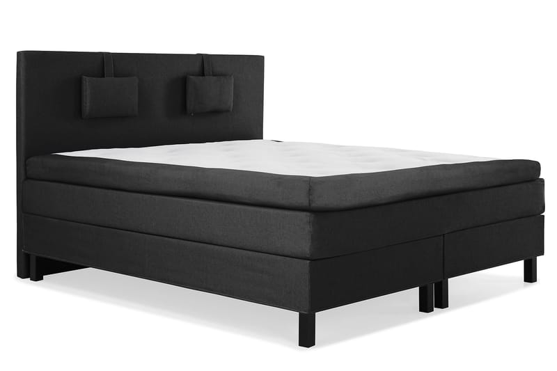 Sänkypaketti Lucky 180x200 Sileä Sängynpääty Musta - Memory Niskatyyny Pieni - Huonekalut - Sänky - Jenkkisängyt
