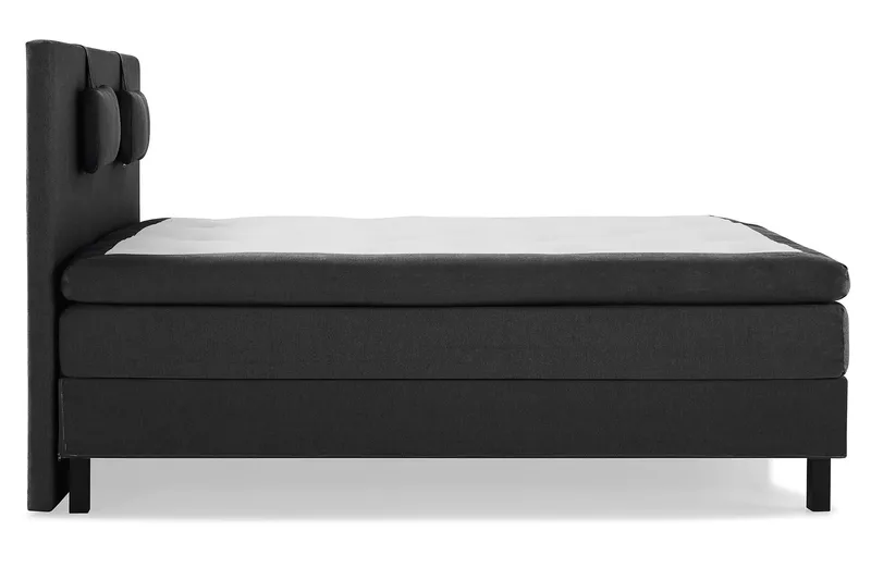 Sänkypaketti Lucky 180x200 Sileä Sängynpääty Musta - Memory Niskatyyny Pieni - Huonekalut - Sänky - Jenkkisängyt