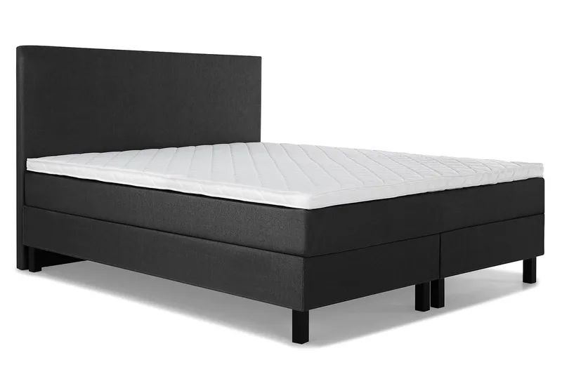 Sänkypaketti Lucky 180x200 Sileä Sängynpääty Musta - Vaahto - Huonekalut - Sänky - Jenkkisängyt
