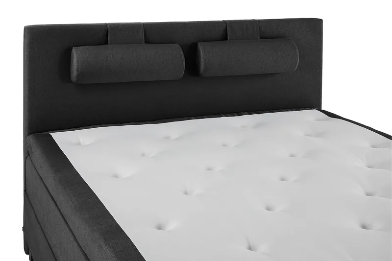 Sänkypaketti Lucky 180x200 Sileä Sängynpääty Musta - Polyeetteri Niskatyyny Suuri - Huonekalut - Sänky - Parisänky