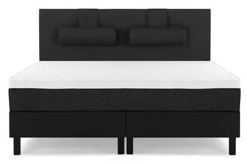 Sänkypaketti Lucky 180x200 Sileä Sängynpääty Musta/Harmaa/PU