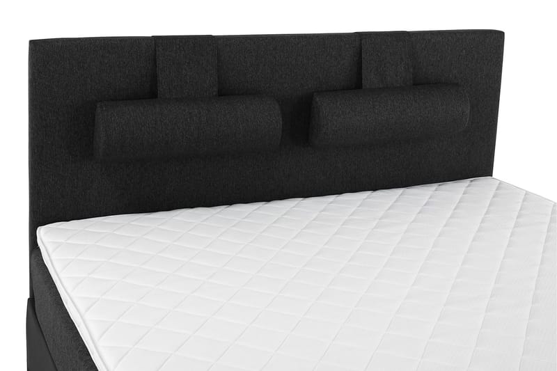 Sänkypaketti Lucky 180x200 Sileä Sängynpääty Musta/Harmaa/PU - Vaahto Niskatyyny Suuri - Huonekalut - Sänky - Jenkkisängyt