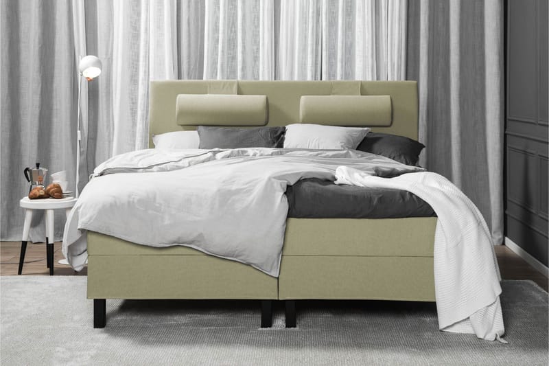 Sänkypaketti Lucky 180x200 Sileä Sängynpääty Vihreä - Vaahto - Huonekalut - Sänky - Jenkkisängyt