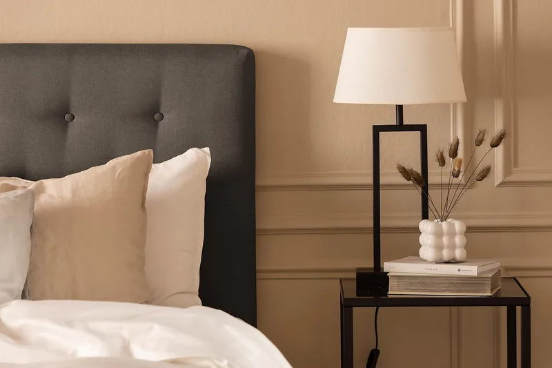 Sänkypaketti Nayaka 120x200 Vaahtomuovi - Napillinen pääty Tummanharmaa - Huonekalut - Sänky - Parisänky