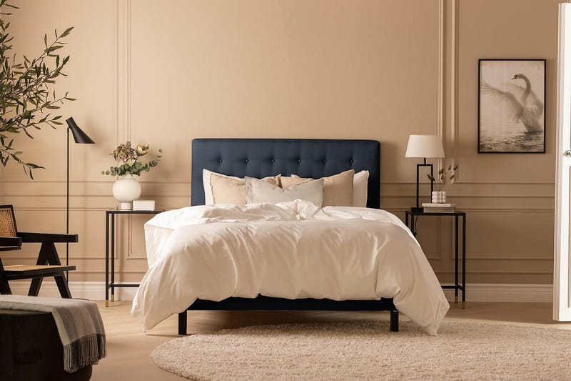 Sänkypaketti Nayaka 140x200 Lateksi - Napillinen pääty Sininen - Huonekalut - Sänky - Jenkkisängyt