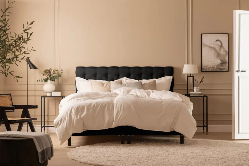 Sänkypaketti Nayaka 180x200 Vaahtomuovi - Topattu pääty Musta - Huonekalut - Sänky - Jenkkisängyt