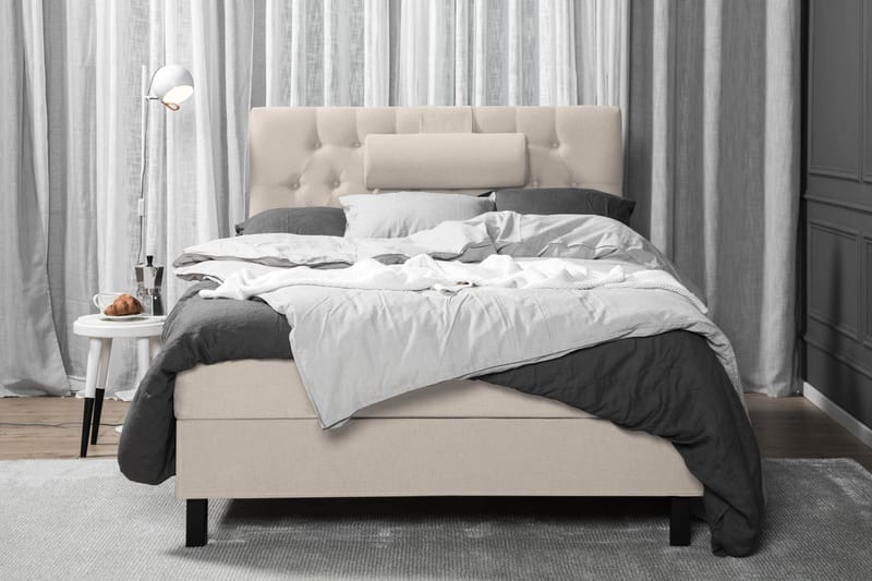 Sänkypaketti Olivia 120x200 Diamant Sängynpääty Beige - Vaahto Niskatyyny Suuri - Huonekalut - Sänky - Jenkkisängyt