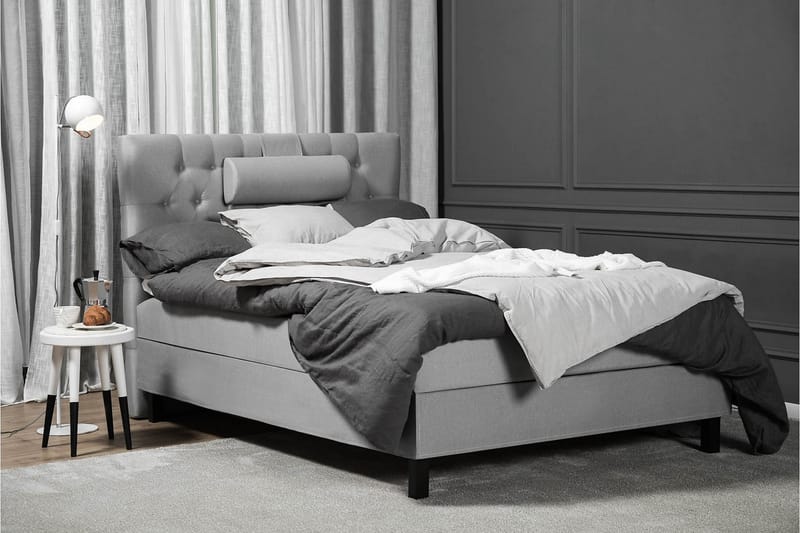 Sänkypaketti Olivia 120x200 Diamant Sängynpääty Keskiharmaa - Lateksi Niskatyyny Pieni - Huonekalut - Sänky - Jenkkisängyt