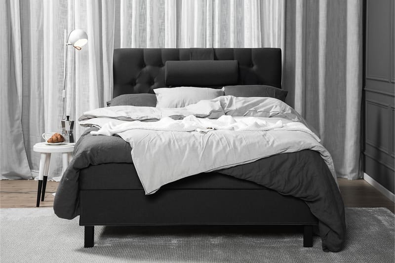 Sänkypaketti Olivia 120x200 Diamant Sängynpääty Musta/Harmaa - Vaahto Niskatyyny Suuri - Huonekalut - Sänky - Jenkkisängyt