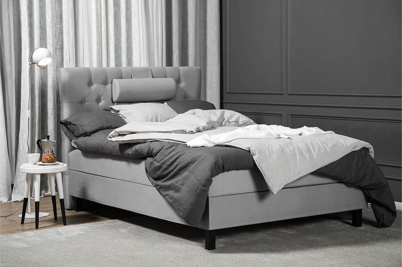 Sänkypaketti Olivia 120x200 Diamant Sängynpääty Vaaleanharm - Vaahto Niskatyyny Suuri - Huonekalut - Sänky - Jenkkisängyt
