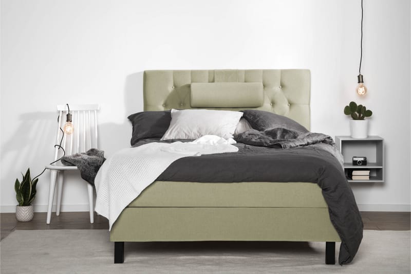 Sänkypaketti Olivia 120x200 Diamant Sängynpääty Vihreä - Memory Niskatyyny Suuri - Huonekalut - Sänky - Jenkkisängyt
