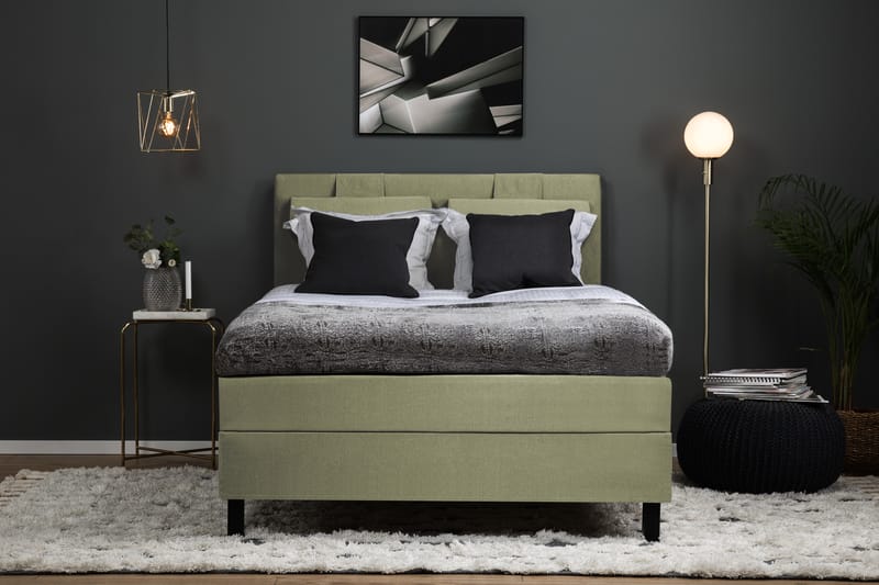 Sänkypaketti Olivia 120x200 Diamant Sängynpääty Vihreä - Polyeetteri - Huonekalut - Sänky - Jenkkisängyt