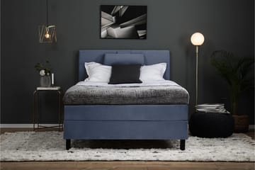 Sänkypaketti Olivia 120x200 Sileä Sängynpääty Tummansininen - Memory Niskatyyny Suuri - Huonekalut - Sänky - Jenkkisängyt