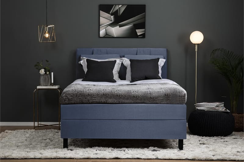 Sänkypaketti Olivia 120x200 Sileä Sängynpääty Tummansininen - Vaahto - Huonekalut - Sänky - Jenkkisängyt