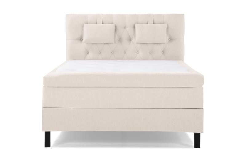Sänkypaketti Olivia 140x200 Diamant Sängynpääty Beige - Polyeetteri Niskatyyny Pieni - Huonekalut - Sänky - Jenkkisängyt