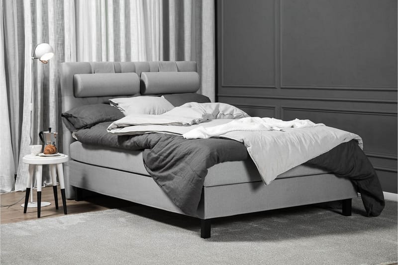 Sänkypaketti Olivia 140x200 Diamant Sängynpääty Keskiharmaa - Lateksi Niskatyyny Pieni - Huonekalut - Sänky - Jenkkisängyt