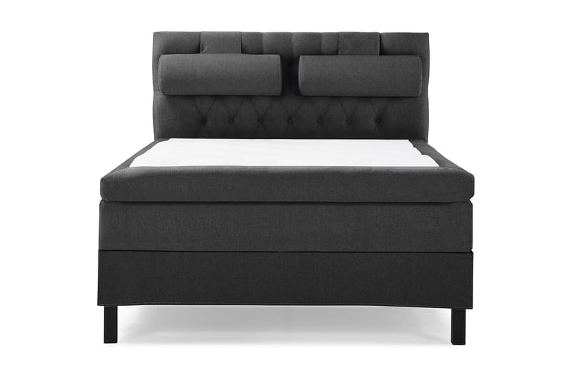Sänkypaketti Olivia 140x200 Diamant Sängynpääty Musta/Harmaa - Niskatyyny Suuri Musta/Harmaa - Huonekalut - Sänky - Jenkkisängyt