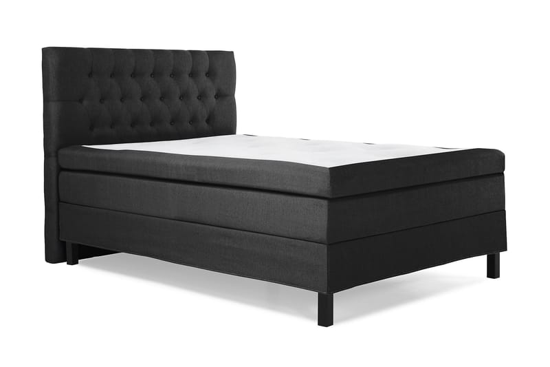Sänkypaketti Olivia 140x200 Diamant Sängynpääty Musta/Harmaa - Polyeetteri - Huonekalut - Sänky - Jenkkisängyt