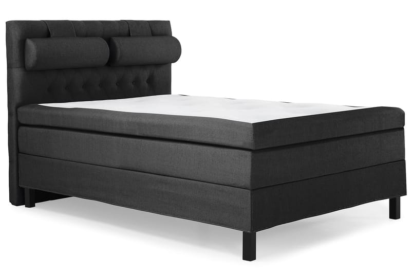 Sänkypaketti Olivia 140x200 Diamant Sängynpääty Musta/Harmaa - Polyeetteri Niskatyyny Suuri - Huonekalut - Sänky - Jenkkisängyt