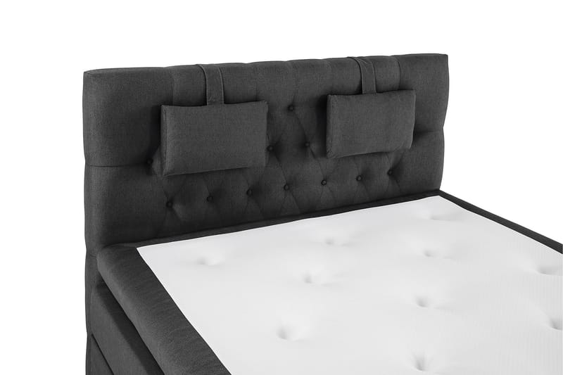 Sänkypaketti Olivia 140x200 Diamant Sängynpääty Musta/Harmaa - Polyeetteri Niskatyyny Pieni - Huonekalut - Sänky - Jenkkisängyt