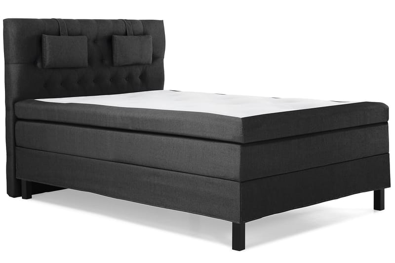Sänkypaketti Olivia 140x200 Diamant Sängynpääty Musta/Harmaa - Polyeetteri Niskatyyny Pieni - Huonekalut - Sänky - Jenkkisängyt