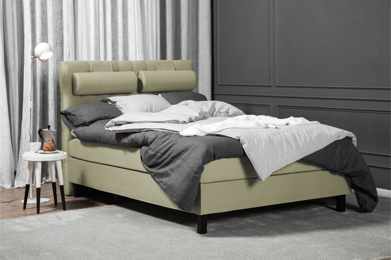 Sänkypaketti Olivia 140x200 Diamant Sängynpääty Vihreä - Lateksi Niskatyyny Pieni - Huonekalut - Sänky - Jenkkisängyt