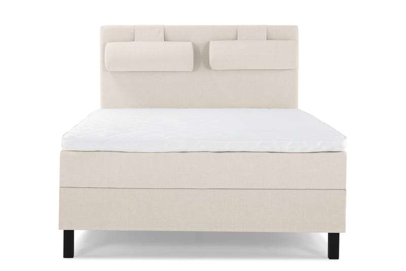 Sänkypaketti Olivia 140x200 Sileä Sängynpääty Beige - Vaahto Niskatyyny Suuri - Huonekalut - Sänky - Jenkkisängyt