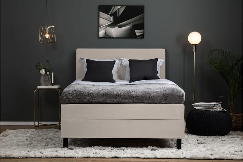 Sänkypaketti Olivia 140x200 Sileä Sängynpääty Beige - Vaahto - Huonekalut - Sänky - Jenkkisängyt