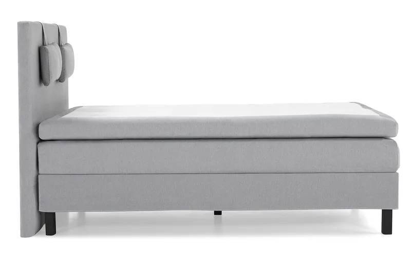 Sänkypaketti Olivia 140x200 Sileä Sängynpääty Keskiharmaa - Polyeetteri Niskatyyny Pieni - Huonekalut - Sänky - Jenkkisängyt