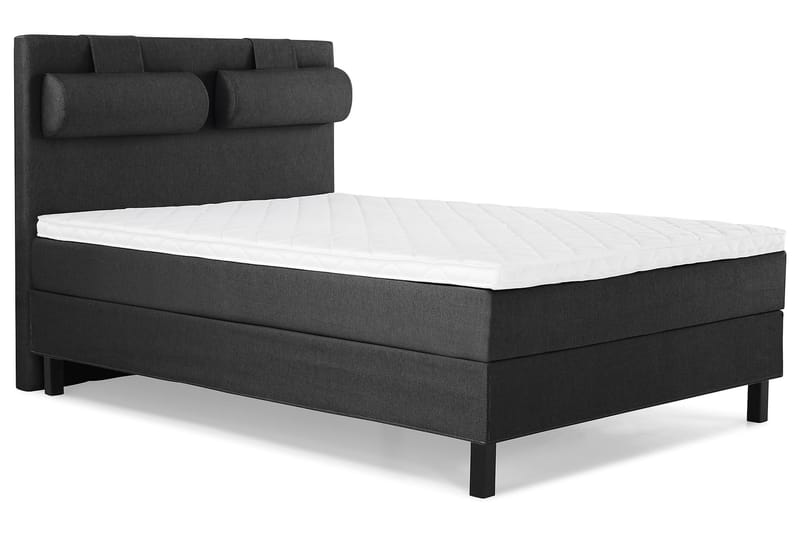 Sänkypaketti Olivia 140x200 Sileä Sängynpääty Musta/Harmaa - Vaahto Niskatyyny Suuri - Huonekalut - Sänky - Jenkkisängyt