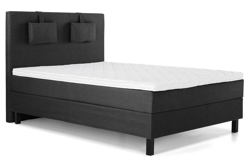 Sänkypaketti Olivia 140x200 Sileä Sängynpääty Musta/Harmaa - Vaahto Niskatyyny Pieni - Huonekalut - Sänky - Jenkkisängyt