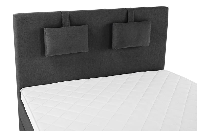 Sänkypaketti Olivia 140x200 Sileä Sängynpääty Musta/Harmaa - Vaahto Niskatyyny Pieni - Huonekalut - Sänky - Jenkkisängyt
