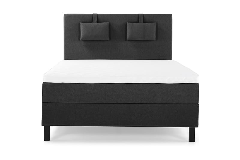 Sänkypaketti Olivia 140x200 Sileä Sängynpääty Musta/Harmaa - Vaahto Niskatyyny Pieni - Huonekalut - Sänky - Jenkkisängyt