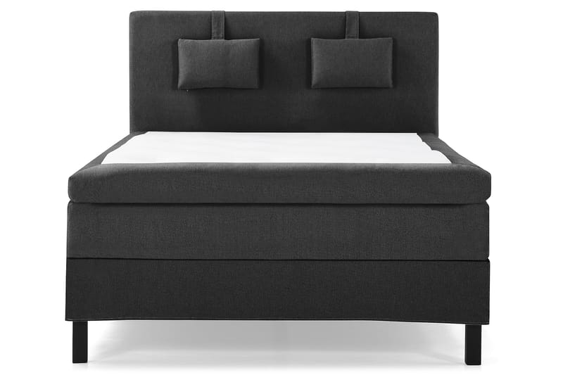 Sänkypaketti Olivia 140x200 Sileä Sängynpääty Musta/Harmaa - Polyeetteri Niskatyyny Pieni - Huonekalut - Sänky - Jenkkisängyt
