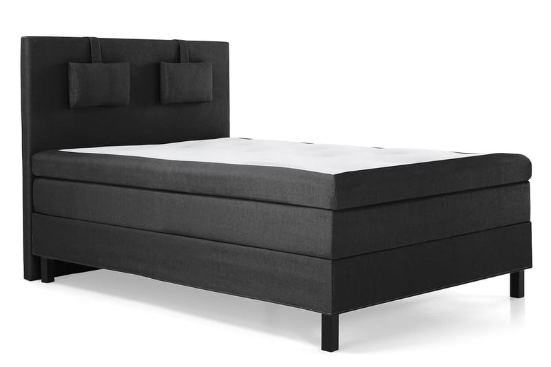 Sänkypaketti Olivia 140x200 Sileä Sängynpääty Musta/Harmaa - Polyeetteri Niskatyyny Pieni - Huonekalut - Sänky - Jenkkisängyt