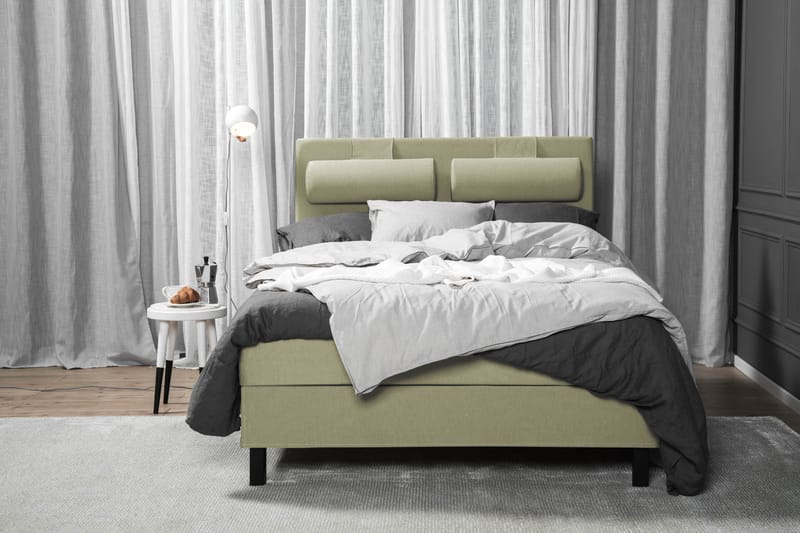 Sänkypaketti Olivia 140x200 Sileä Sängynpääty Vihreä - Vaahto Niskatyyny Suuri - Huonekalut - Sänky - Jenkkisängyt