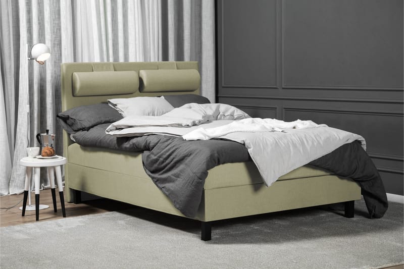 Sänkypaketti Olivia 140x200 Sileä Sängynpääty Vihreä - Vaahto - Huonekalut - Sänky - Jenkkisängyt
