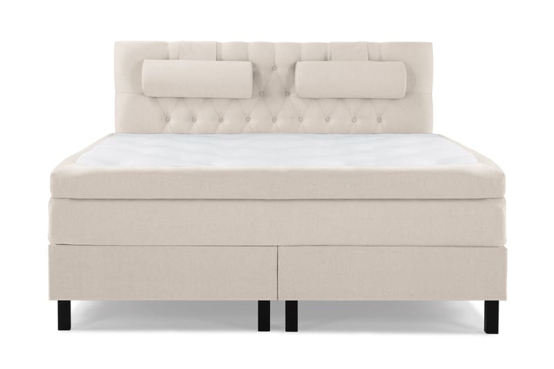 Sänkypaketti Olivia 160x200 Diamant Sängynpääty Beige - Lateksi Niskatyyny Suuri - Huonekalut - Sänky - Jenkkisängyt