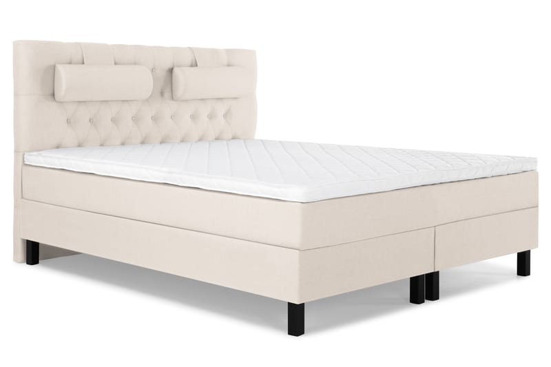 Sänkypaketti Olivia 160x200 Diamant Sängynpääty Beige - Vaahto Niskatyyny Suuri - Huonekalut - Sänky - Jenkkisängyt