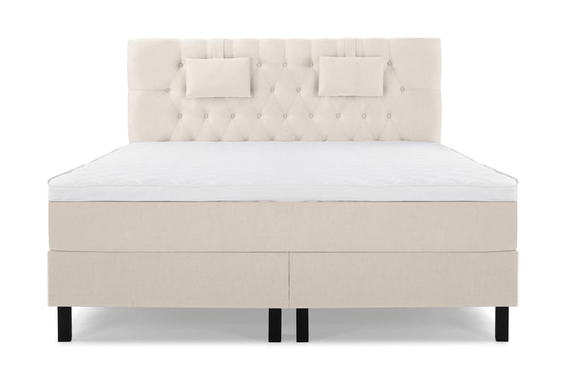 Sänkypaketti Olivia 160x200 Diamant Sängynpääty Beige - Vaahto Niskatyyny Pieni - Huonekalut - Sänky - Jenkkisängyt