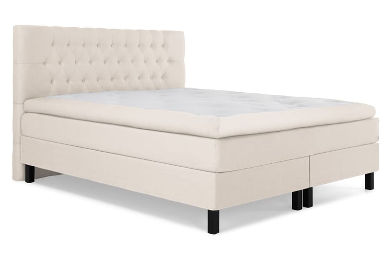 Sänkypaketti Olivia 160x200 Diamant Sängynpääty Beige - Polyeetteri - Jenkkisängyt - Sänkypaketti