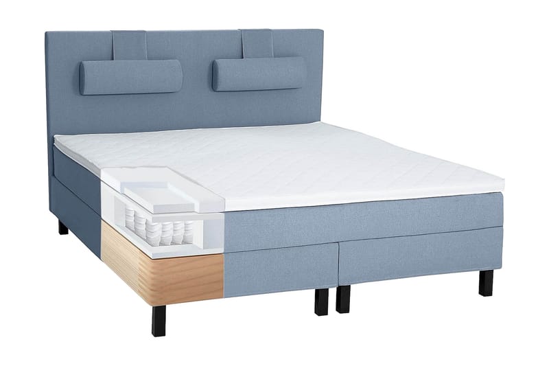 Sänkypaketti Olivia 160x200 Diamant Sängynpääty Tummansinine - Polyeetteri - Huonekalut - Sänky - Jenkkisängyt