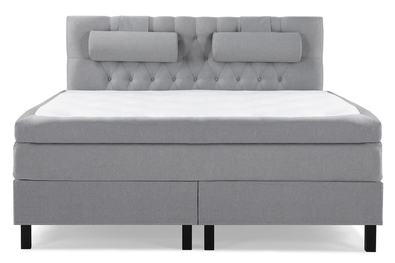 Sänkypaketti Olivia 160x200 Diamant Pääty Vaaleanharmaa - Polyeetteri Niskatyyny Suuri - Huonekalut - Sänky - Jenkkisängyt