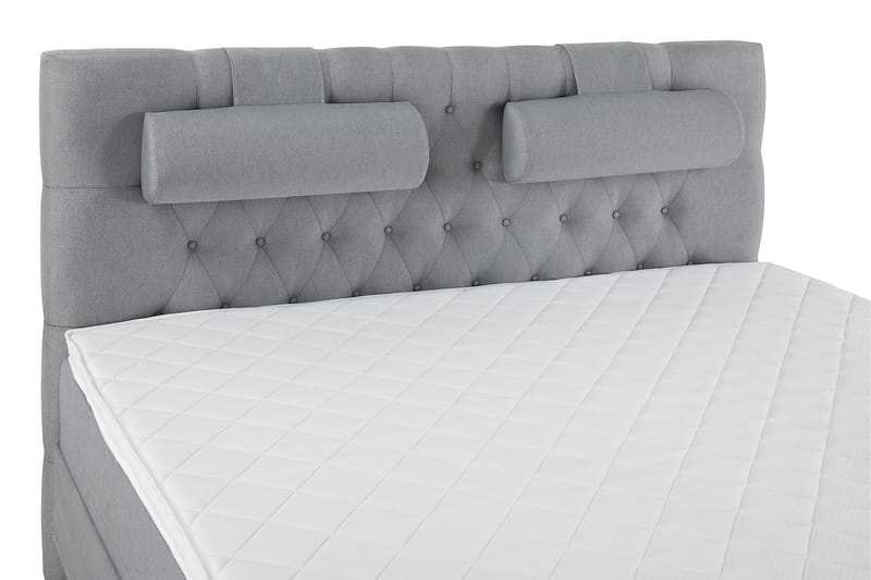 Sänkypaketti Olivia 160x200 Diamant Pääty Vaaleanharmaa - Vaahto Niskatyyny Suuri - Huonekalut - Sänky - Jenkkisängyt