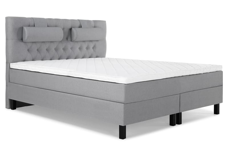 Sänkypaketti Olivia 160x200 Diamant Pääty Vaaleanharmaa - Vaahto Niskatyyny Suuri - Huonekalut - Sänky - Jenkkisängyt