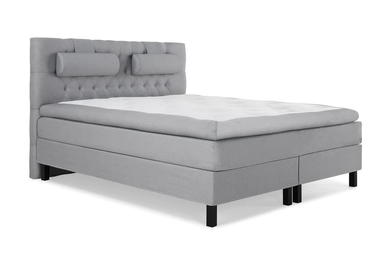 Sänkypaketti Olivia 160x200 Diamant Pääty Vaaleanharmaa - Memory Niskatyyny Suuri - Huonekalut - Sänky - Jenkkisängyt