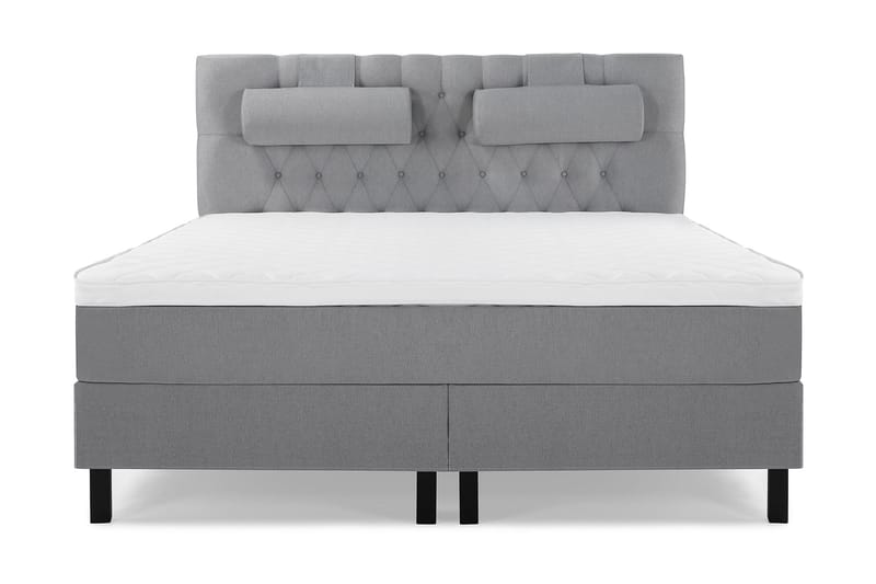 Sänkypaketti Olivia 160x200 Diamant Pääty Vaaleanharmaa - Vaahto Niskatyyny Suuri - Huonekalut - Sänky - Jenkkisängyt